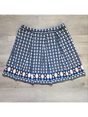 Max Studio Women's Elastic Waist Printed Pull On Knee Length A-Line Skirt Small